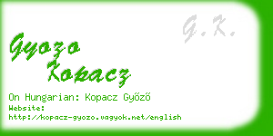 gyozo kopacz business card
