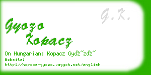 gyozo kopacz business card